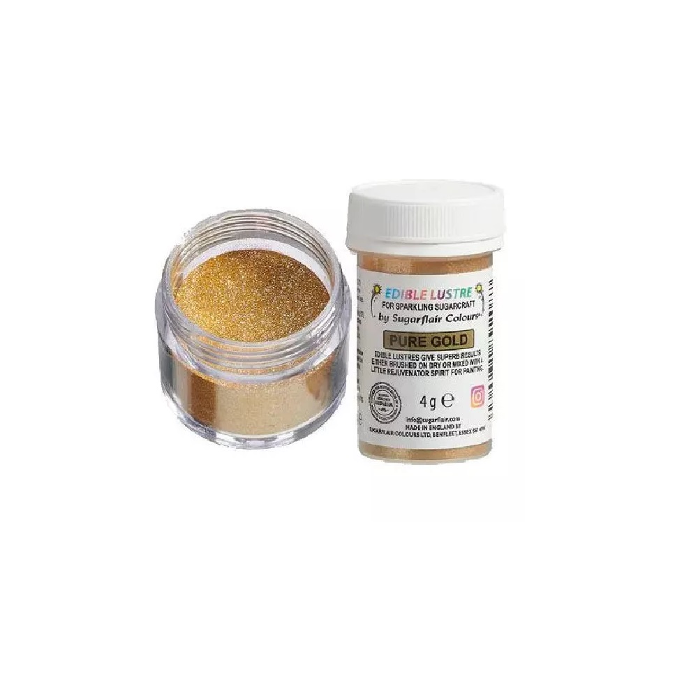 Sugarflair jestivi lustre glitter PURE GOLD 4g