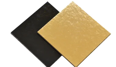 Kartonski podmetač zlatno/crni debljine 3mm 39,5x39,5cm 25/1