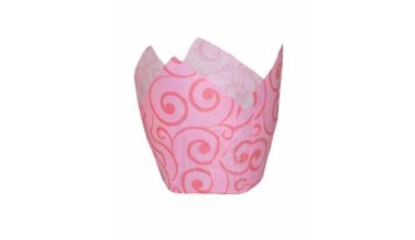 Tulipan košarice za pečenje Curly Wurly fi3,5cm 12x12cm roza 100/1